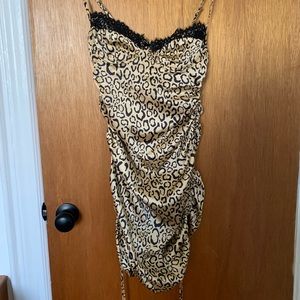 For Love and Lemons NWT cheetah print mini dress with adjustable length size M